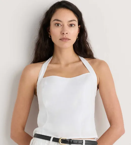 European Linen Halter Top